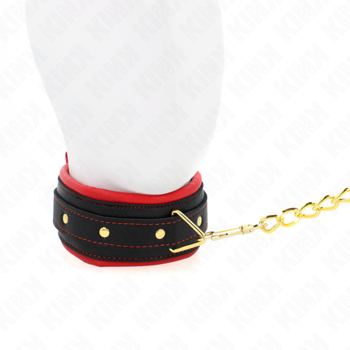 Halsband mit Leine aus Einfacher Stoff, Verstellbar 33-48 cm X 5,7 cm von Kink Collar & Gag | Fesselliebe.de