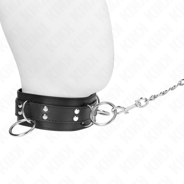 3-Ring-Sklaverei-Halskette mit Band 80 cm 53 X 5 cm von Kink Collar & Gag | Fesselliebe.de
