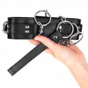3-Ring-Sklaverei-Halskette mit Band 80 cm 53 X 5 cm von Kink Collar & Gag
