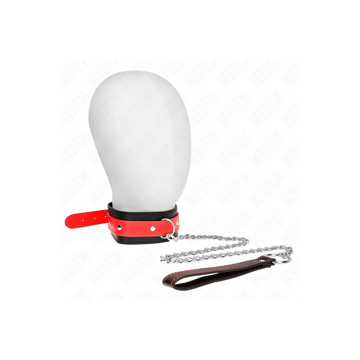 Halskette mit Rotem Band 65 cm Verstellbar 36-43 cm X 5 cm von Kink Collar & Gag | Fesselliebe.de