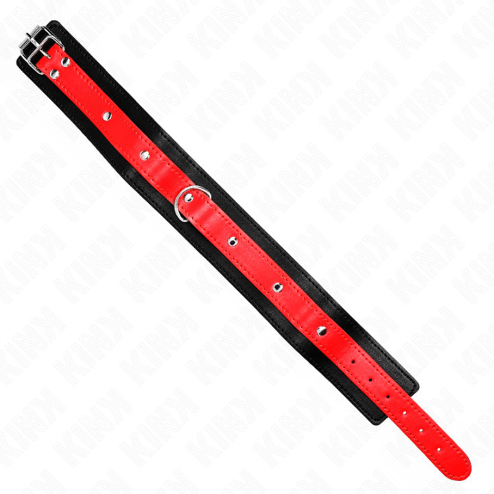 Halskette mit Rotem Band 65 cm Verstellbar 36-43 cm X 5 cm von Kink Collar & Gag | Fesselliebe.de