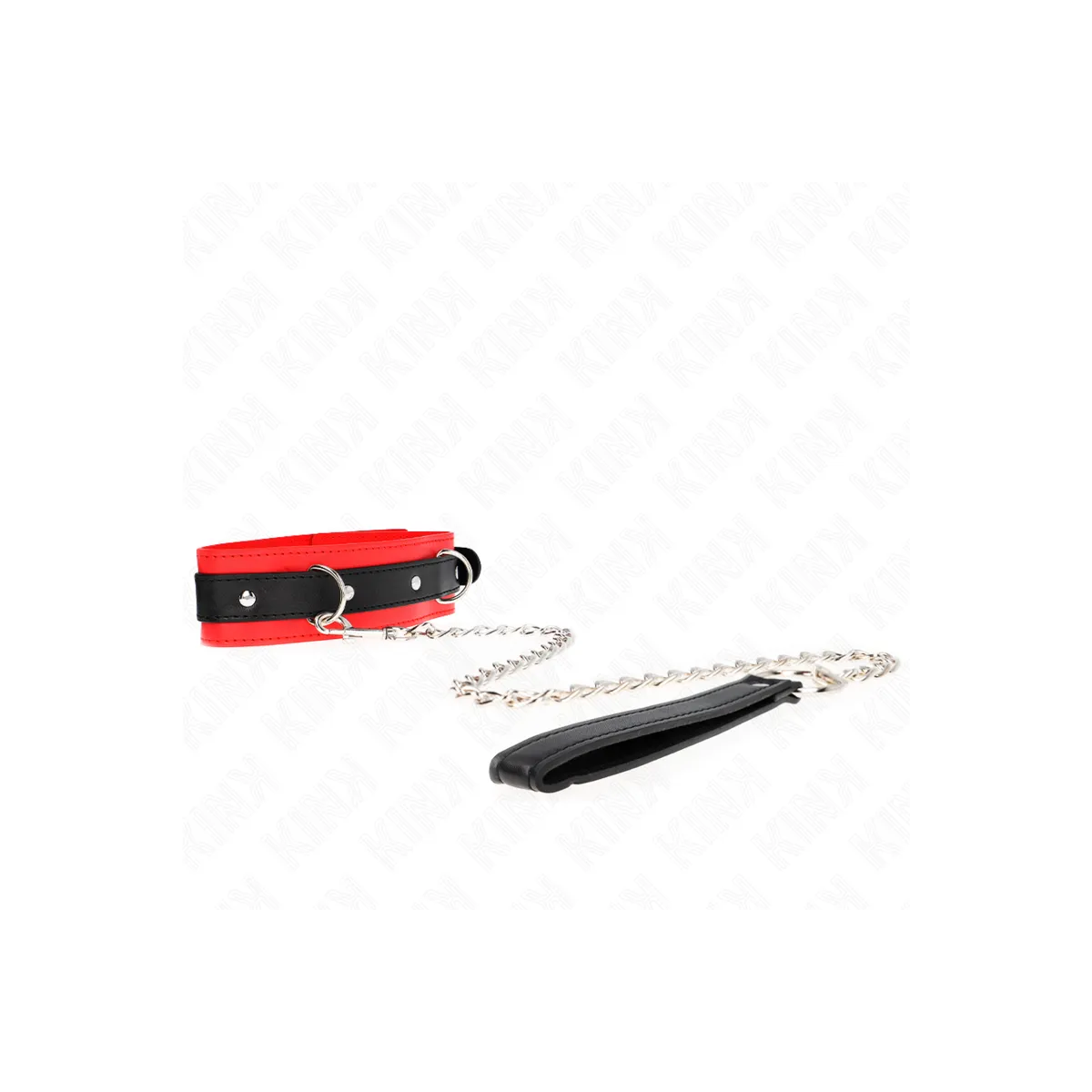 Basismodell Halsband mit Leine 65 cm Modell 3 Rot 53 X 5 cm von Kink Collar & Gag | Fesselliebe.de
