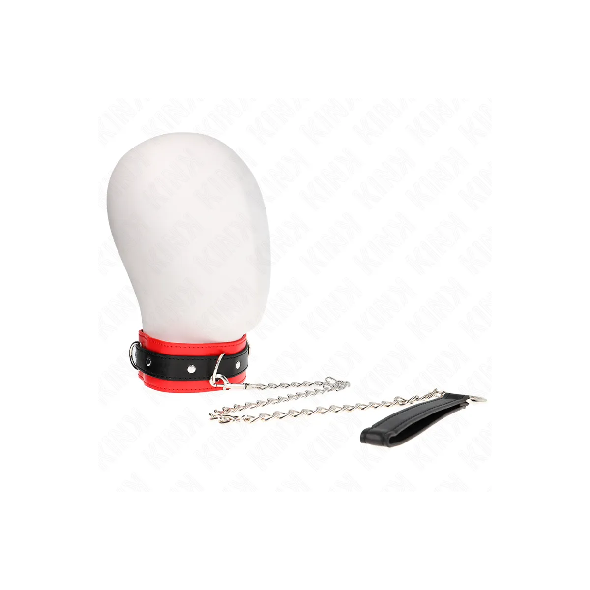 Basismodell Halsband mit Leine 65 cm Modell 3 Rot 53 X 5 cm von Kink Collar & Gag | Fesselliebe.de