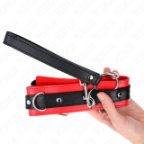 Basismodell Halsband mit Leine 65 cm Modell 3 Rot 53 X 5 cm von Kink Collar & Gag | Fesselliebe.de
