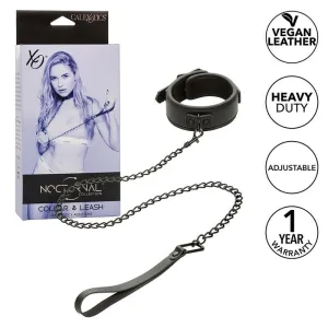 Nocturnal Halsband & Leine Leder Verstellbar Schwarz von Calexotics | Fesselliebe.de