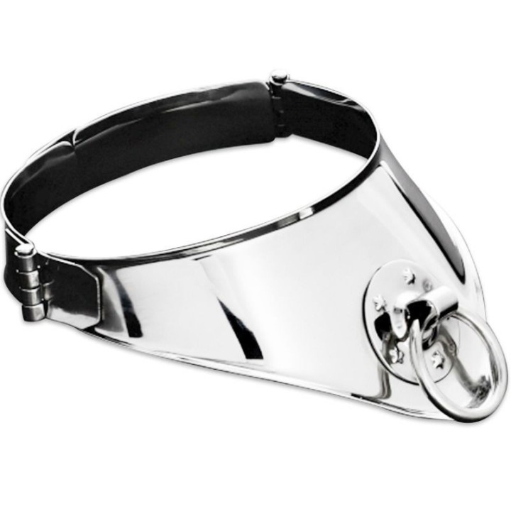Festhaltungshalsband mit Ring und Vorhngeschloss 12,5 cm von Metal Hard | Fesselliebe.de