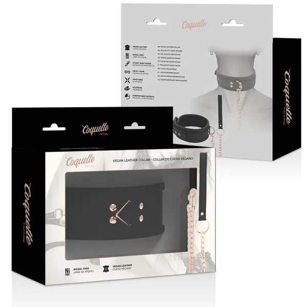 Fantasy-Halskette aus Veganem Leder mit Riemen und Neoprenfutter von Coquette Fantasy | Fesselliebe.de