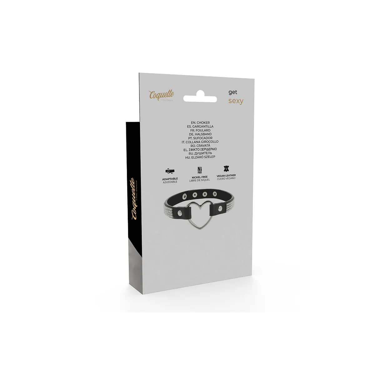 Veganes Leder-Halsband mit Herz von Coquette Accessories | Fesselliebe.de