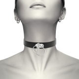 Doppelring-Halsband aus Veganem Leder von Coquette Accessories | Fesselliebe.de