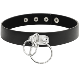 Doppelring-Halsband aus Veganem Leder von Coquette Accessories | Fesselliebe.de