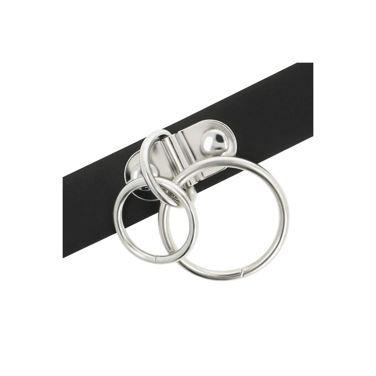 Doppelring-Halsband aus Veganem Leder von Coquette Accessories | Fesselliebe.de