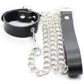 Penis-Halskette und Lederarmband mit Metallkette von Ohmama Fetish