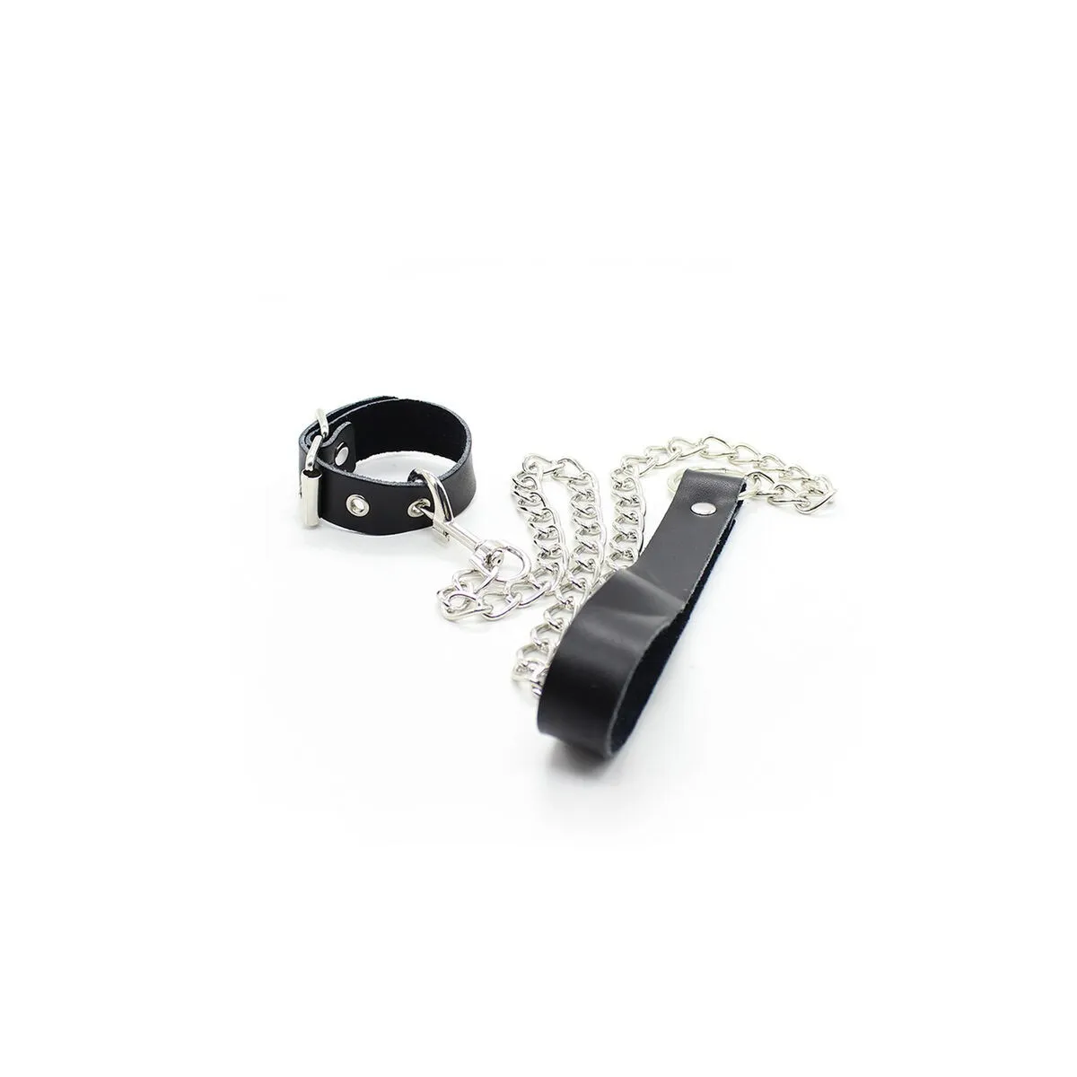 Penis-Halskette und Lederarmband mit Metallkette von Ohmama Fetish | Fesselliebe.de