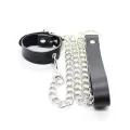 Penis-Halskette und Lederarmband mit Metallkette von Ohmama Fetish