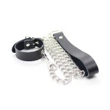 Penis-Halskette und Lederarmband mit Metallkette von Ohmama Fetish | Fesselliebe.de