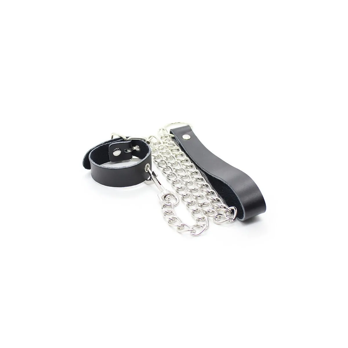 Penis-Halskette und Lederarmband mit Metallkette von Ohmama Fetish | Fesselliebe.de