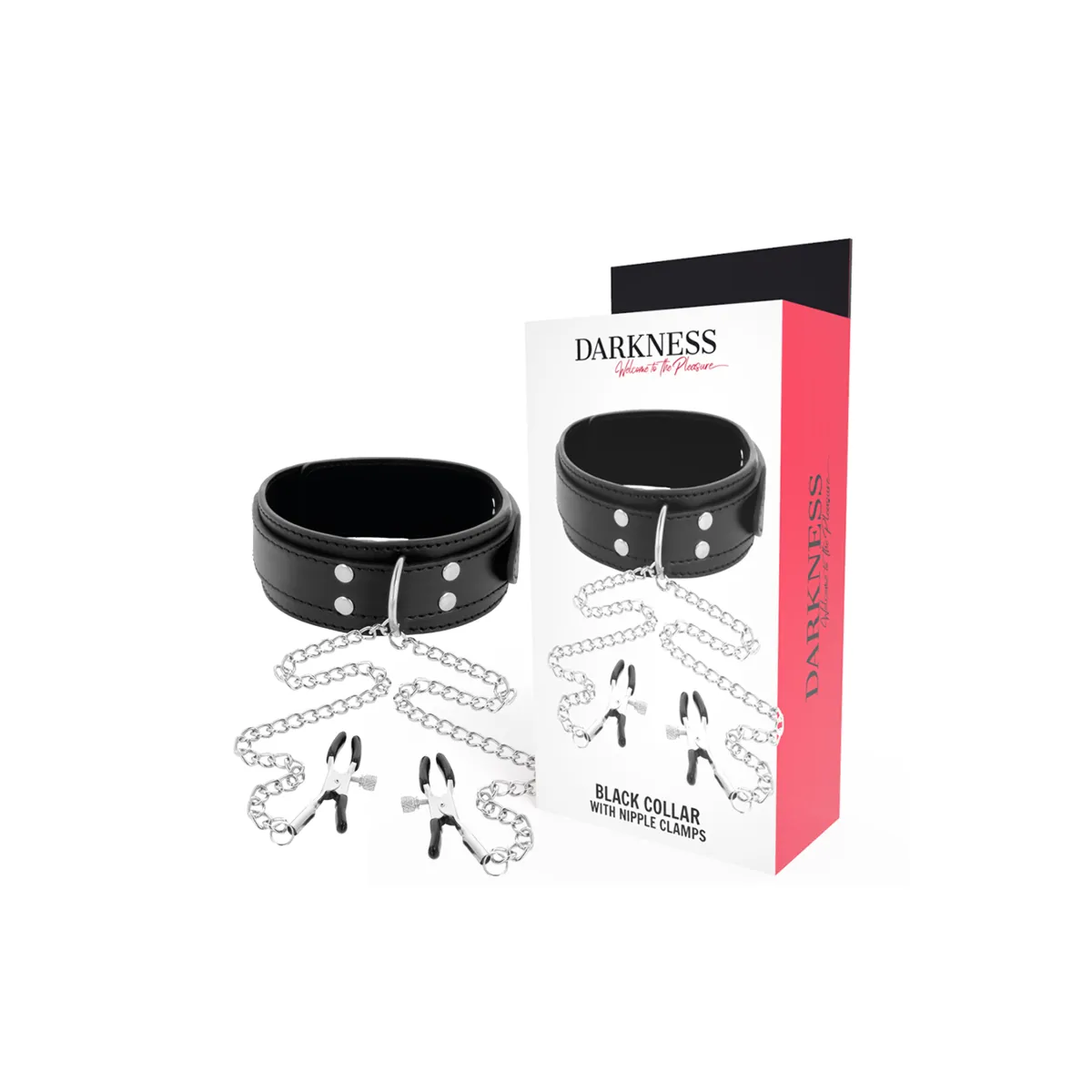 Halsband mit Nippelklammern Schwarz von Darkness Bondage | Fesselliebe.de