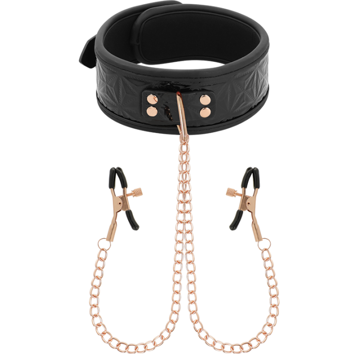 Halsband mit Nippelklemmen von Begme Black Edition | Fesselliebe.de