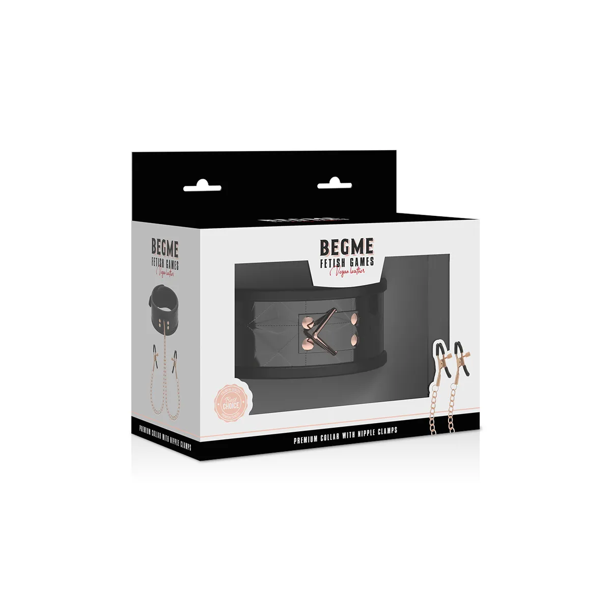 Halsband mit Nippelklemmen von Begme Black Edition | Fesselliebe.de
