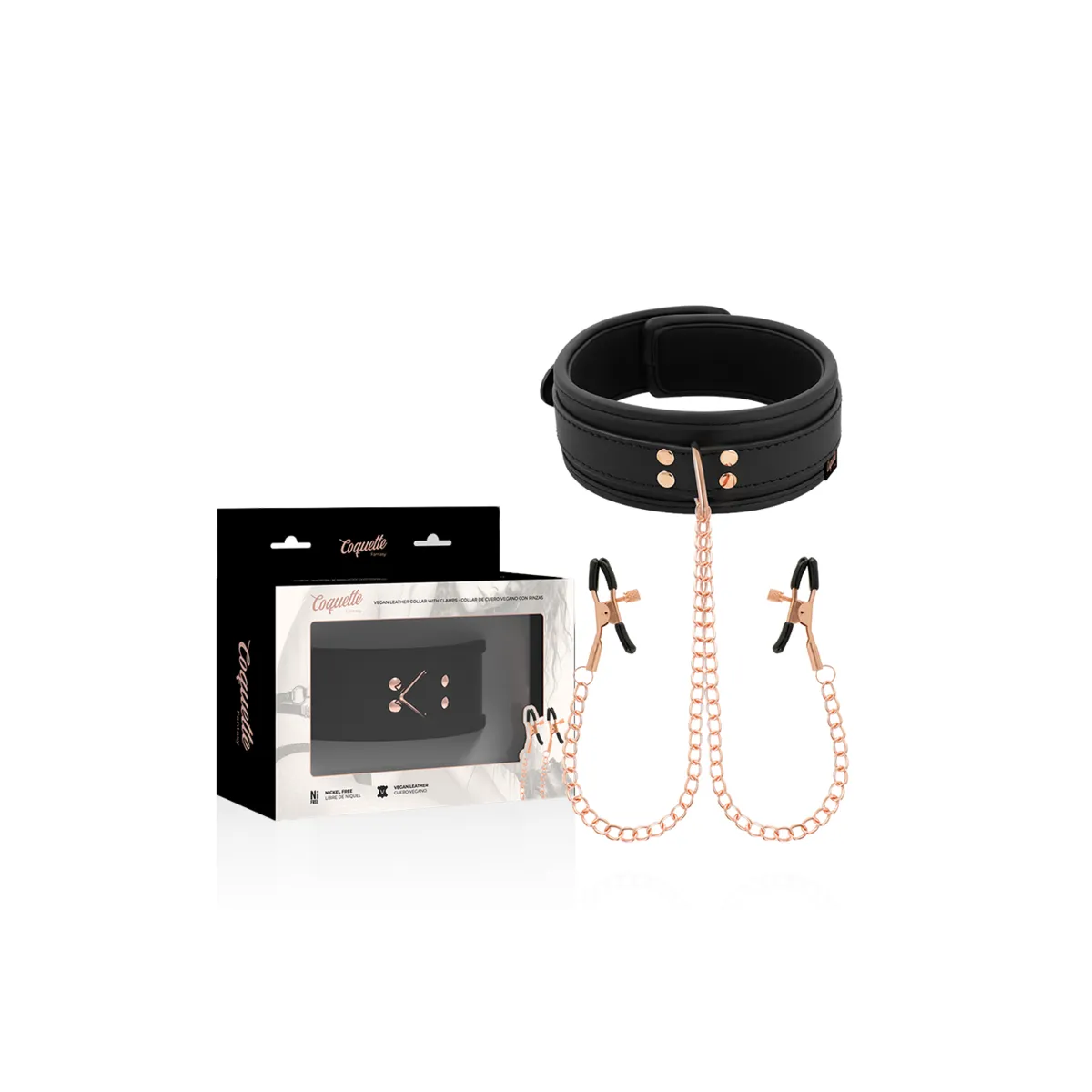 Fantasy-Nippelklemmen-Halskette mit Neoprenfutter von Coquette Fantasy | Fesselliebe.de