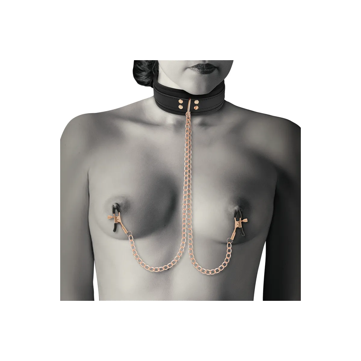 Fantasy-Nippelklemmen-Halskette mit Neoprenfutter von Coquette Fantasy | Fesselliebe.de