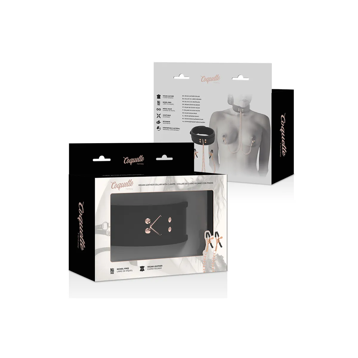 Fantasy-Nippelklemmen-Halskette mit Neoprenfutter von Coquette Fantasy | Fesselliebe.de