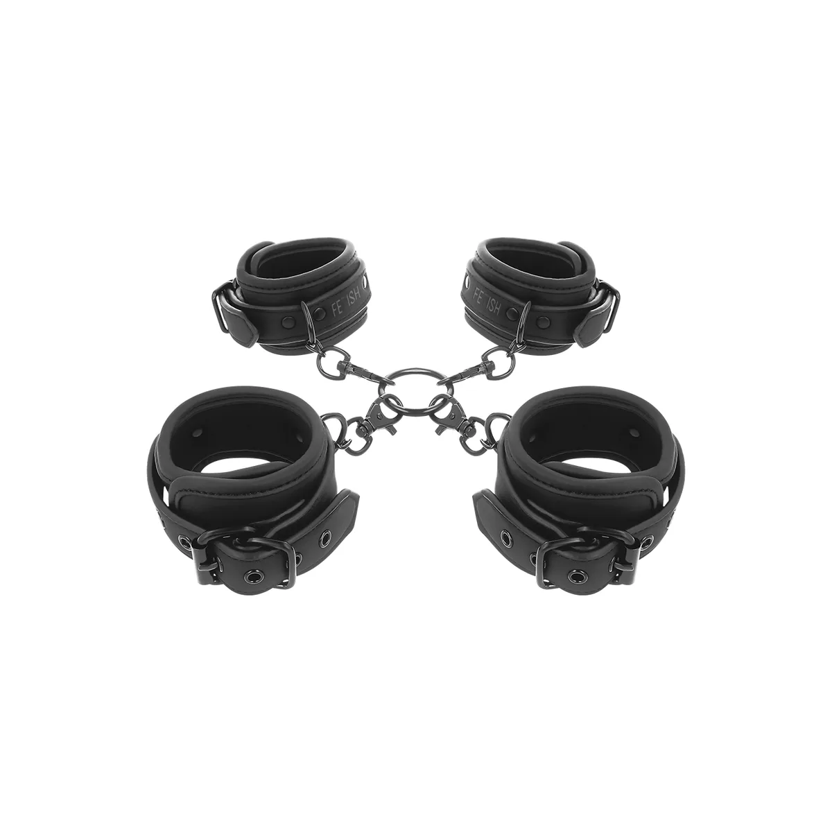 Hand- und Knöchel-Handschellen-Set mit Noprene-Futter von Fetish Submissive Bondage | Fesselliebe.de