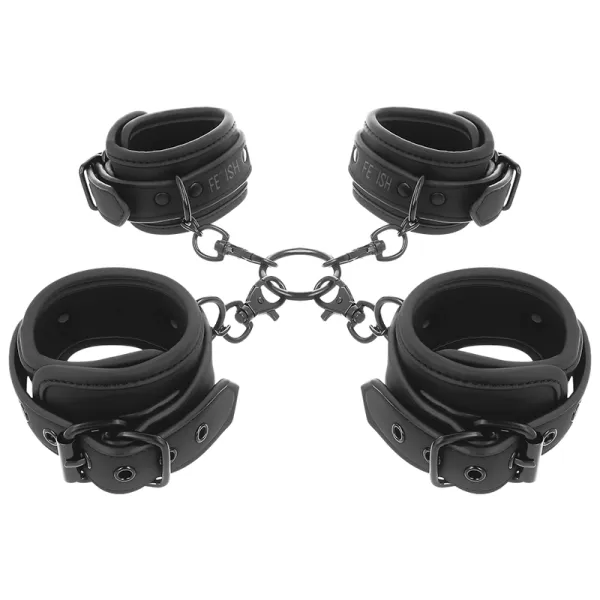 Hand- und Knöchel-Handschellen-Set mit Noprene-Futter von Fetish Submissive Bondage | Fesselliebe.de