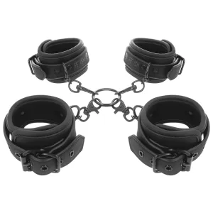 Hand- und Knöchel-Handschellen-Set mit Noprene-Futter von Fetish Submissive Bondage | Fesselliebe.de