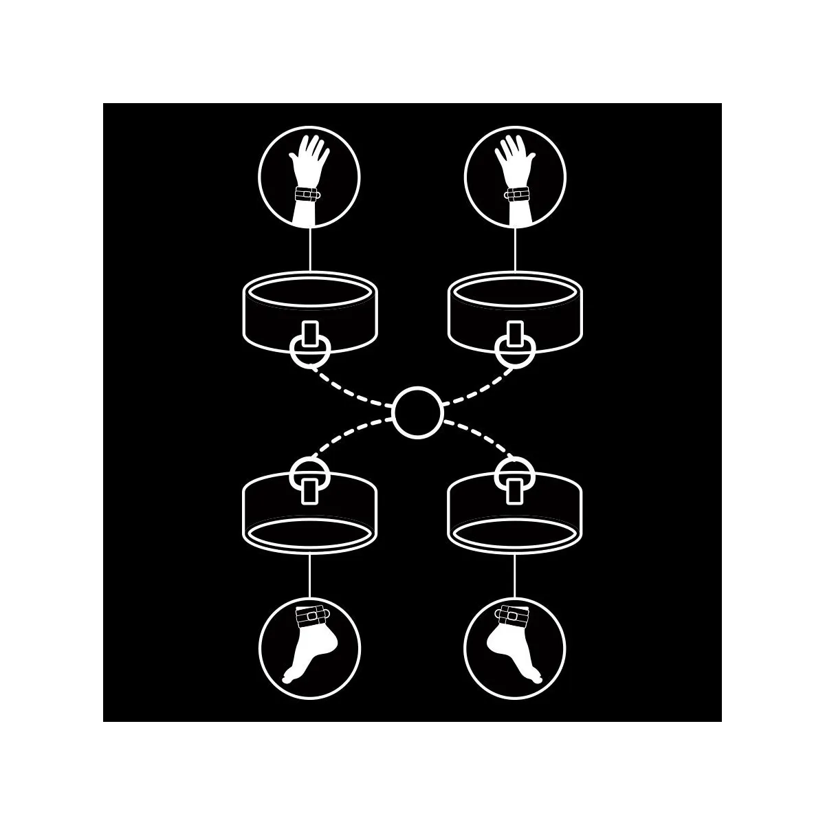 Hand- und Knöchel-Handschellen-Set mit Noprene-Futter von Fetish Submissive Bondage | Fesselliebe.de