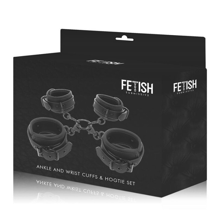 Hand- und Knöchel-Handschellen-Set mit Noprene-Futter von Fetish Submissive Bondage | Fesselliebe.de