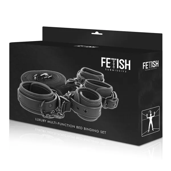 Set aus Handschellen und Krawatten mit Noprene-Futter von Fetish Submissive Bondage | Fesselliebe.de