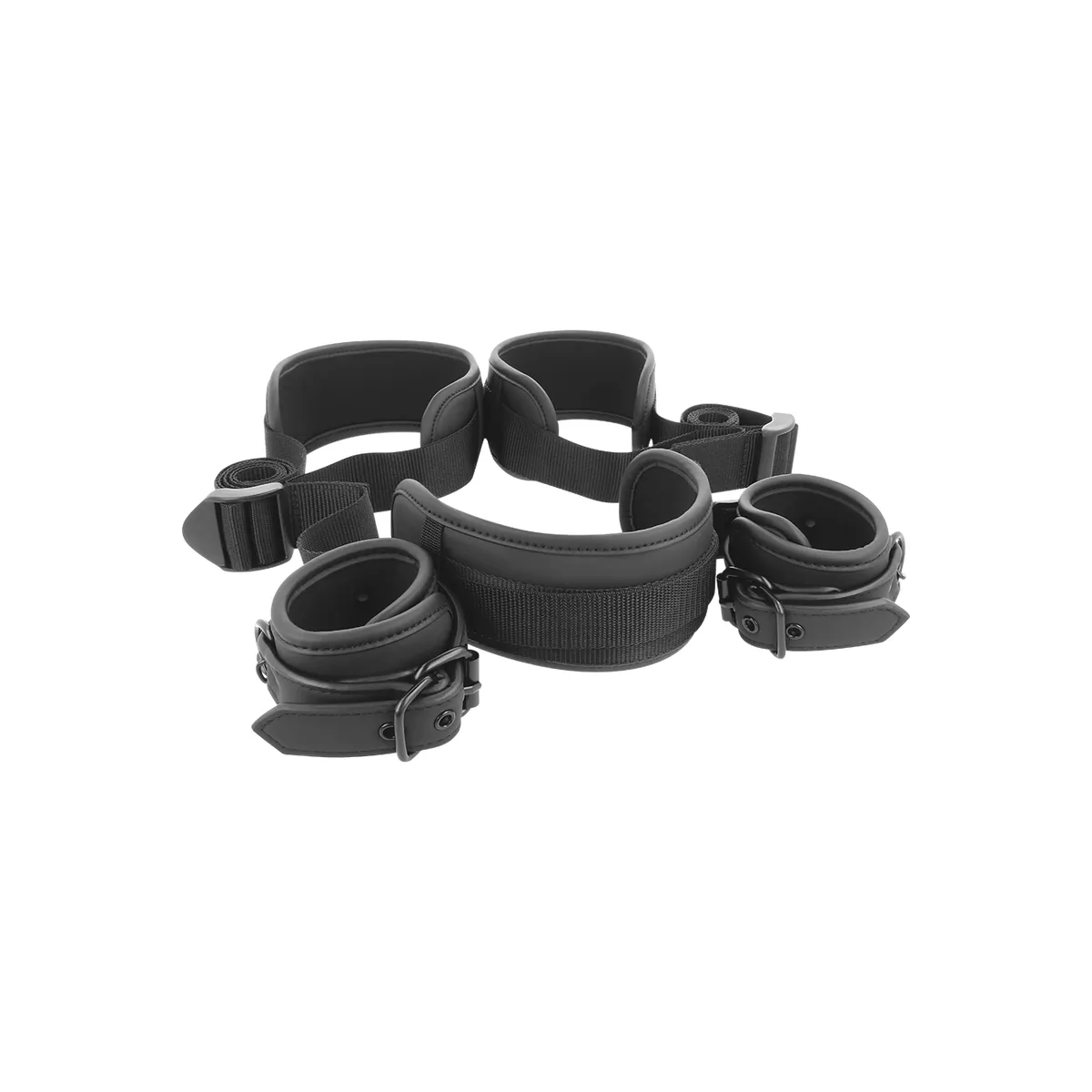 Position mit Offenen Beinen und Handschellen mit Noprene-Futter von Fetish Submissive Bondage | Fesselliebe.de