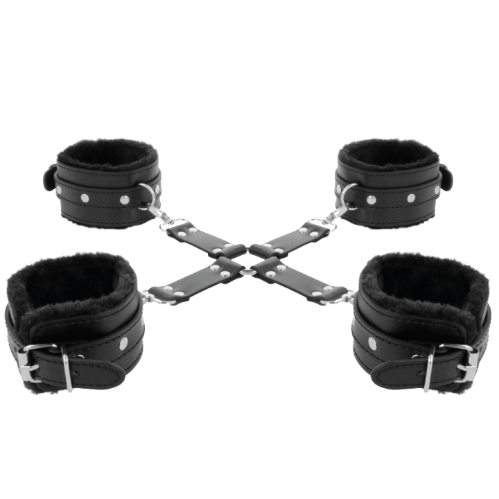 Lederhandschellen für Füsse und Hände Schwarz von Darkness Bondage | Fesselliebe.de
