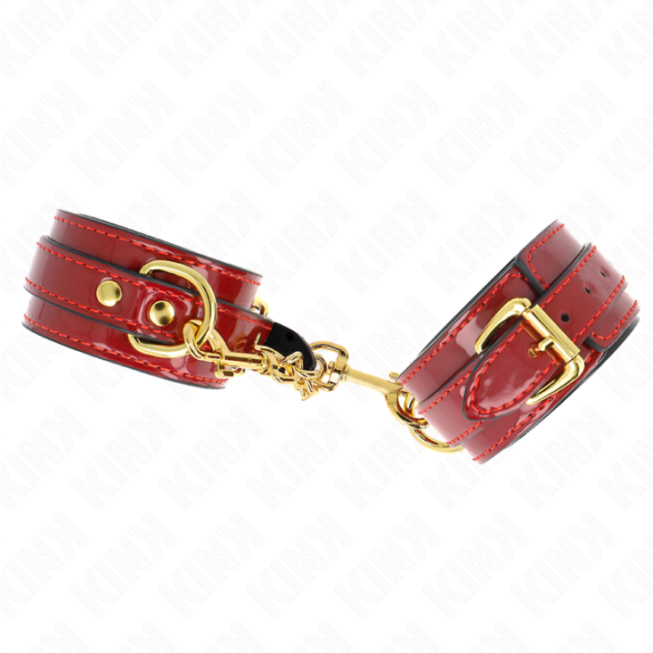 Joanna angel Handgelenkmanschetten Rot Verstellbar mit Goldkette 16,5-26 cm X 4 cm von Kink Wrist Restraint | Fesselliebe.de