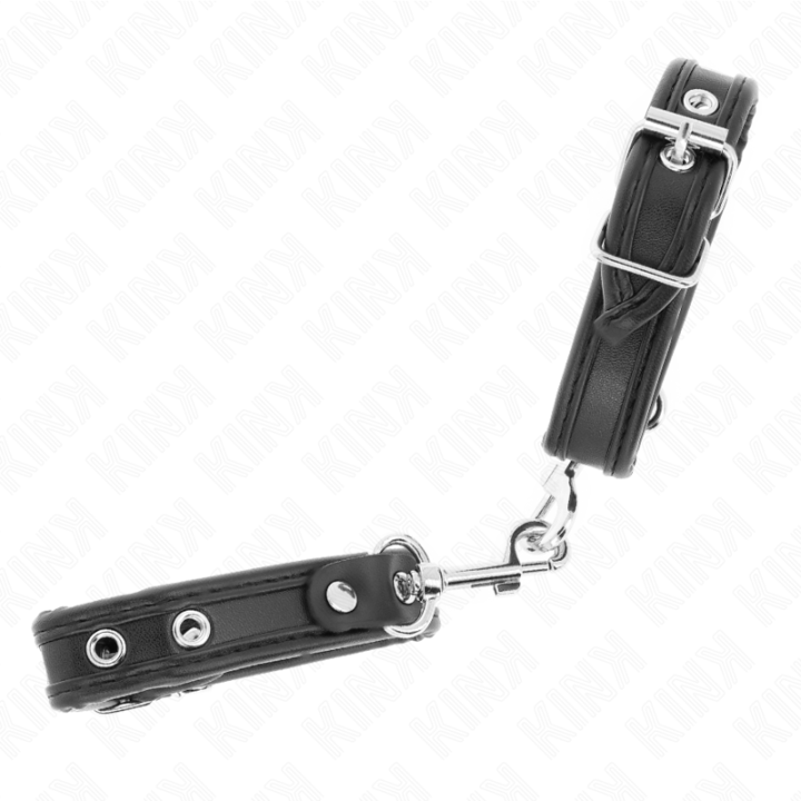 Mini-Armbänder Schwarz mit Nieten Verstellbar 16-22 cm X 2 cm von Kink Wrist Restraint | Fesselliebe.de
