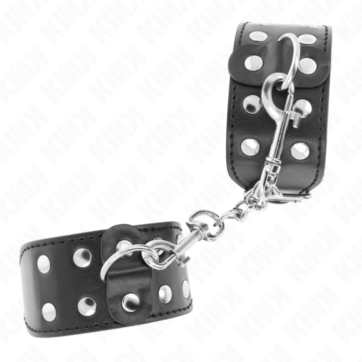 Armbänder mit Doppelter Reihe Verstellbarer Nieten Schwarz von Kink Wrist Restraint | Fesselliebe.de