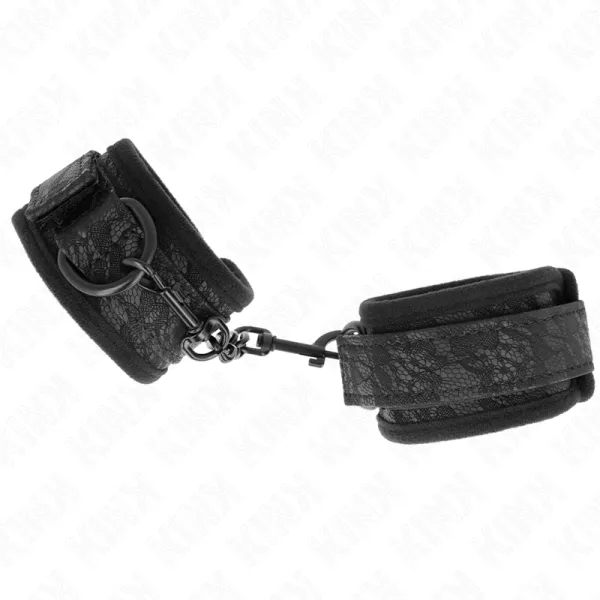 Dark Lace Cuffs Neoprene Handgelenk Manschetten Verstellbar Schwarz 20-29 cm X 5 cm von Kink Wrist Restraint | Fesselliebe.de