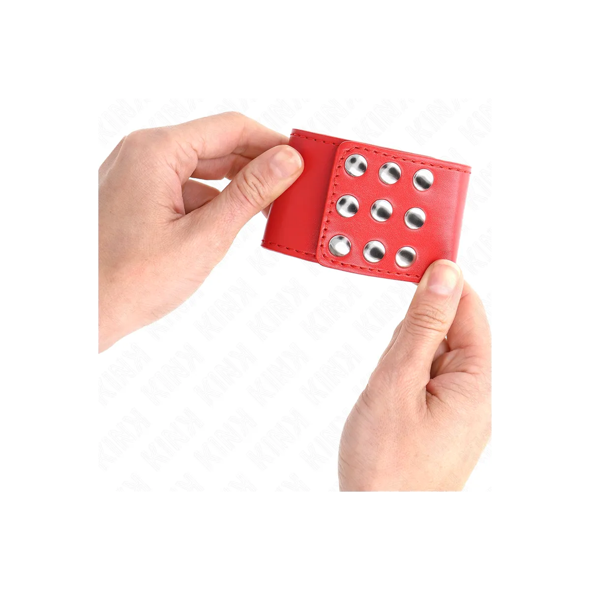 Handgelenkfesseln mit Druckverschluss Rot Verstellbar 19-24 cm X 5,5 cm von Kink Wrist Restraint | Fesselliebe.de