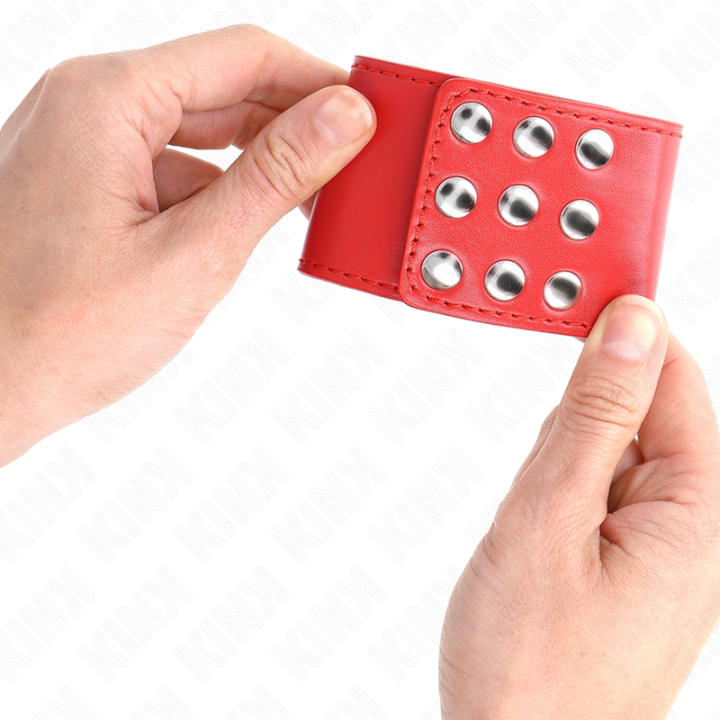 Handgelenkfesseln mit Druckverschluss Rot Verstellbar 19-24 cm X 5,5 cm von Kink Wrist Restraint | Fesselliebe.de