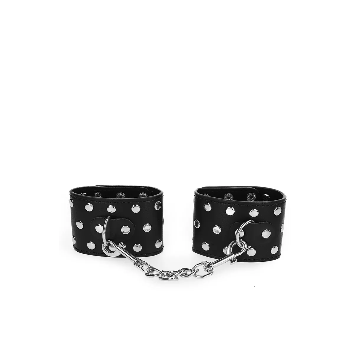 Handgelenkfesseln mit Druckverschluss Voller Nieten Schwarz Verstellbar 19-24 cm X 5,5 cm von Kink Wrist Restraint | Fesselliebe.de