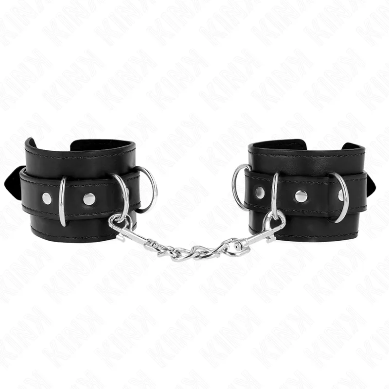 3 D-Ring Handgelenkfesseln Verstellbar Schwarz 17,5-25 cm X 6 cm von Kink Wrist Restraint | Fesselliebe.de