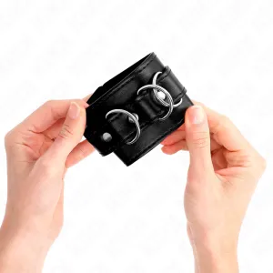 3 D-Ring Handgelenkfesseln Verstellbar Schwarz 17,5-25 cm X 6 cm von Kink Wrist Restraint