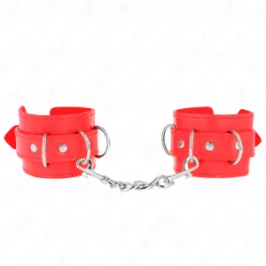 3 D-Ring Handgelenkfesseln Verstellbar Rot 17,5-25 cm X 6 cm von Kink Wrist Restraint | Fesselliebe.de