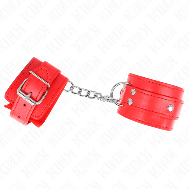 3 D-Ring Handgelenkfesseln Verstellbar Rot 17,5-25 cm X 6 cm von Kink Wrist Restraint | Fesselliebe.de