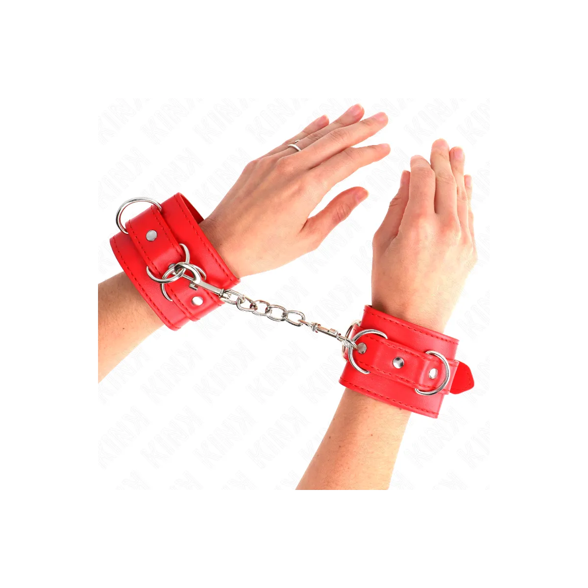 3 D-Ring Handgelenkfesseln Verstellbar Rot 17,5-25 cm X 6 cm von Kink Wrist Restraint | Fesselliebe.de