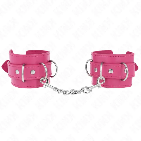 3 D-Ring Handgelenkfesseln Verstellbar Rosa 17,5-25 cm X 6 cm von Kink Wrist Restraint | Fesselliebe.de