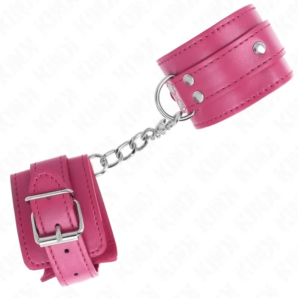 3 D-Ring Handgelenkfesseln Verstellbar Rosa 17,5-25 cm X 6 cm von Kink Wrist Restraint | Fesselliebe.de