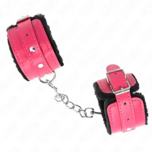 Premium Handgelenkfesseln Schwarz mit Himbeerrosen-Gürtel Verstellbar 17-29 cm X 6 cm von Kink Wrist Restraint