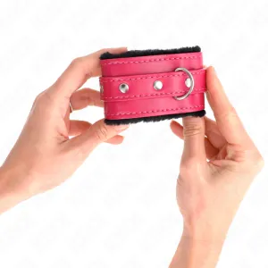 Premium Handgelenkfesseln Schwarz mit Himbeerrosen-Gürtel Verstellbar 17-29 cm X 6 cm von Kink Wrist Restraint